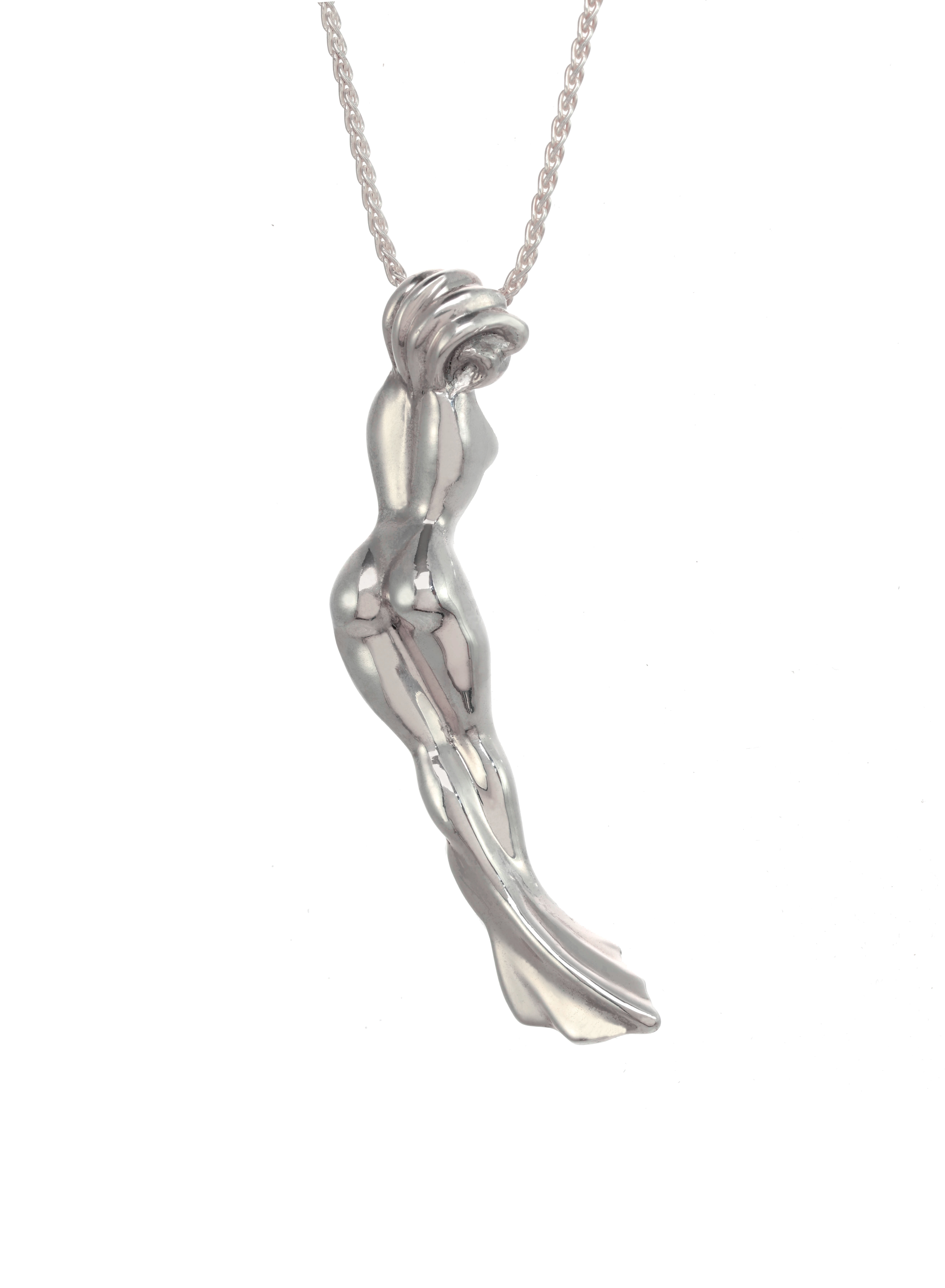 The Mermaid — Polish silver necklace