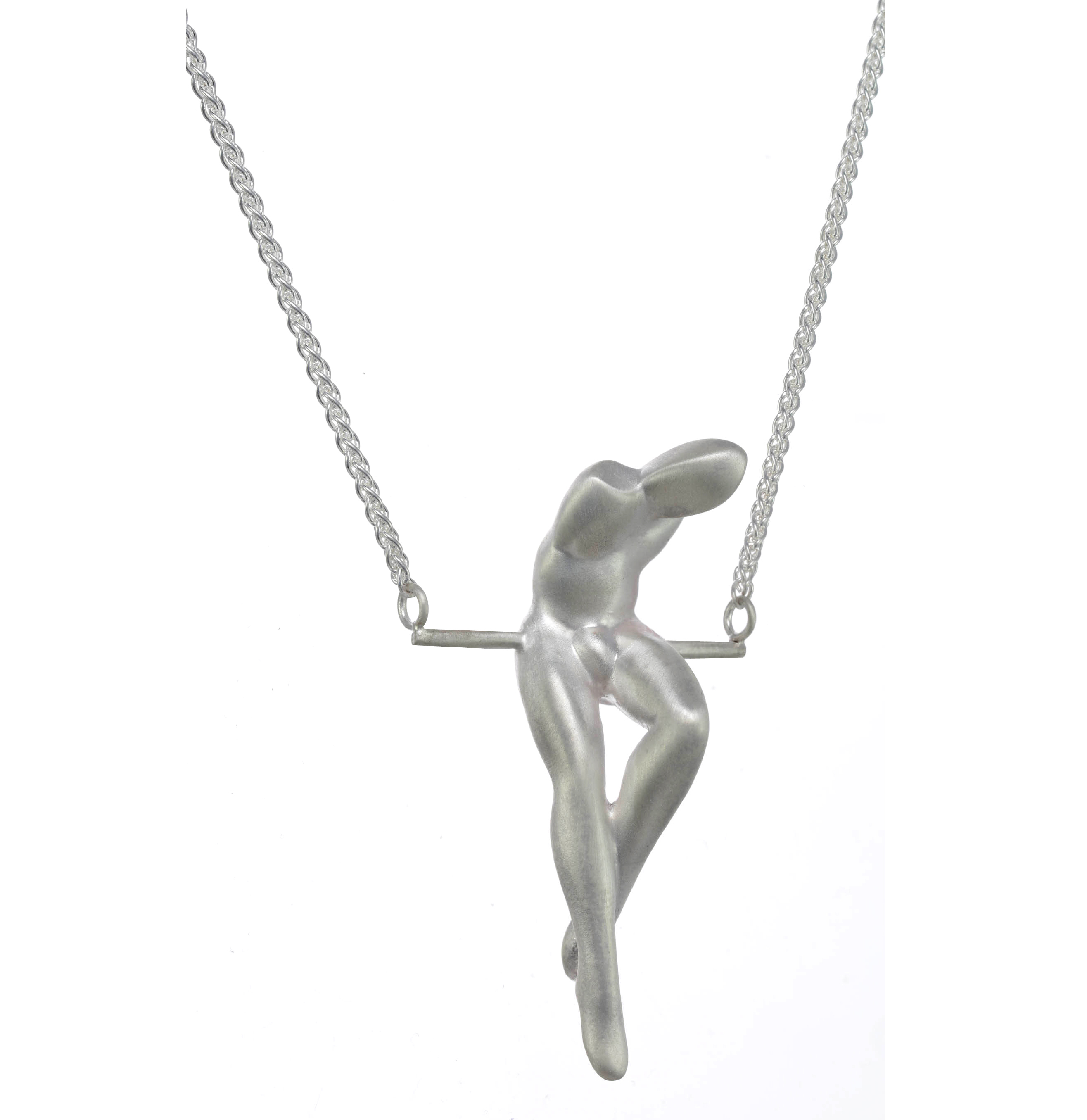 Loulou Swing — Mat silver necklace