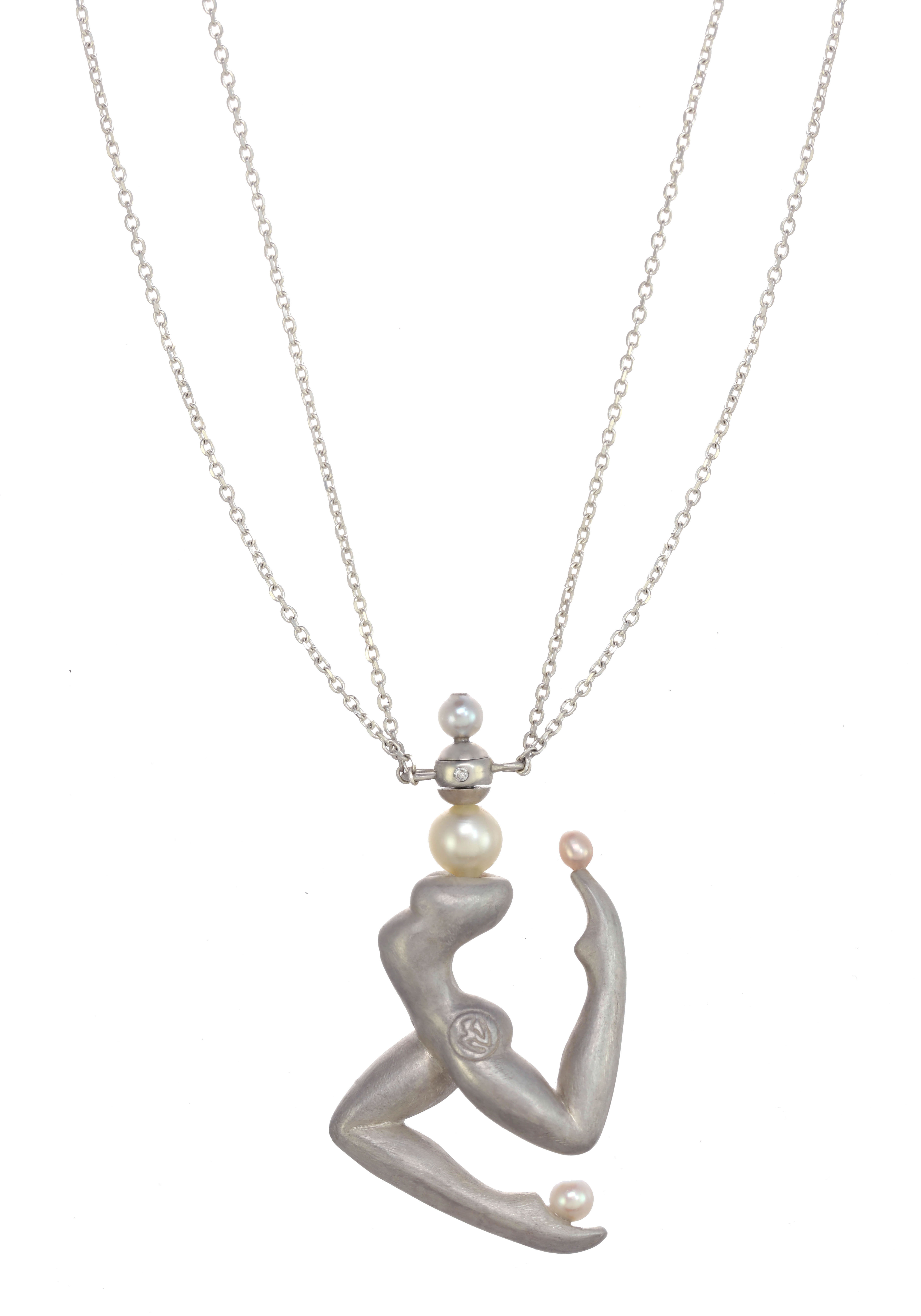 La Danseuse — Mat Silver, Pearls and Diamond