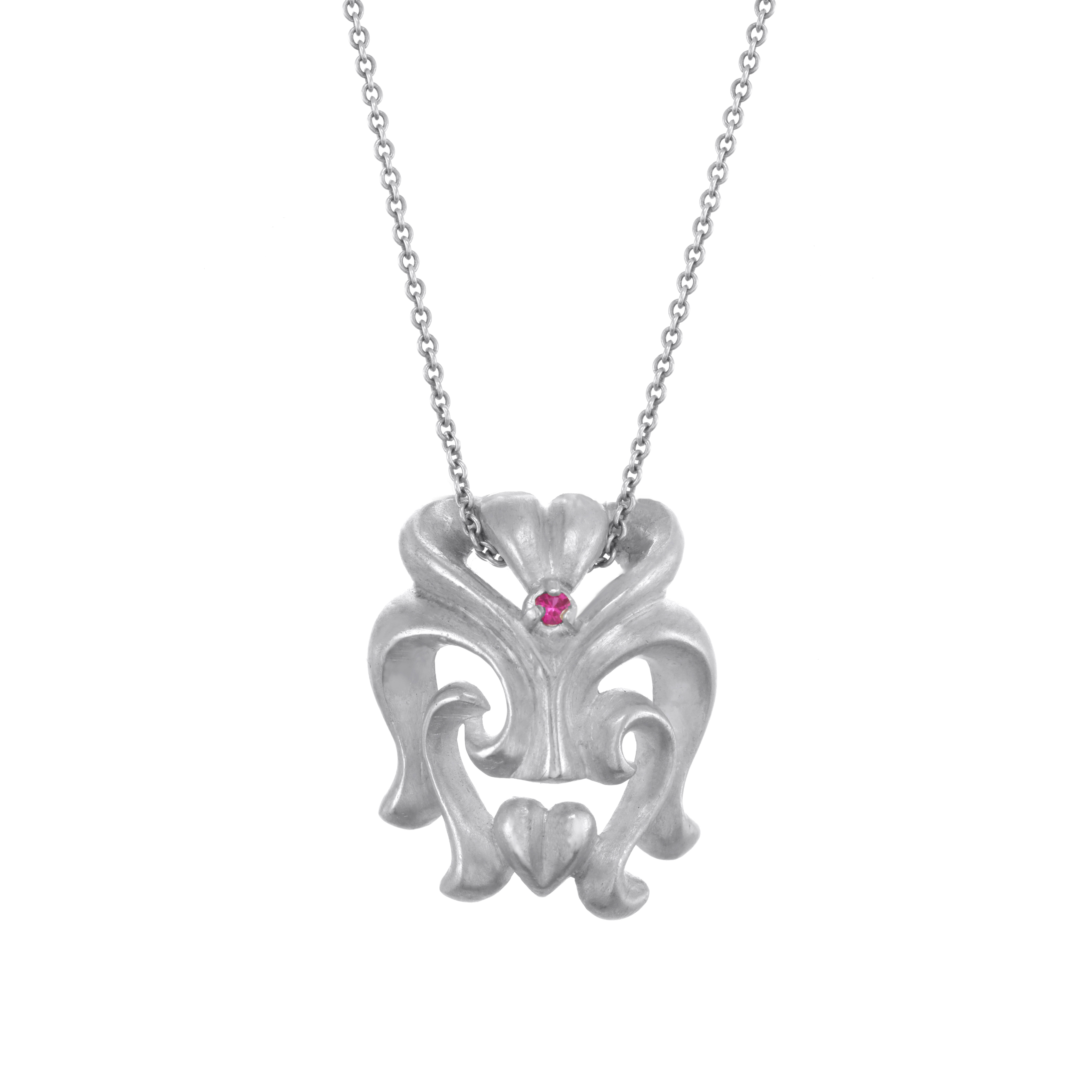Cœur de Saphir — Mat Silver, Pink Sapphire