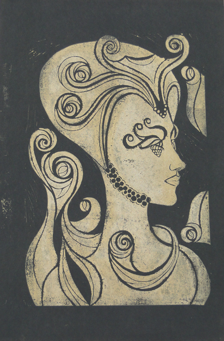 Felicity — linocut