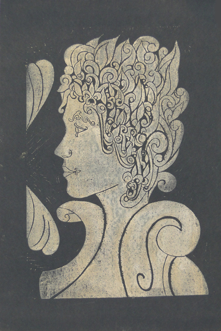 Philomène — linocut