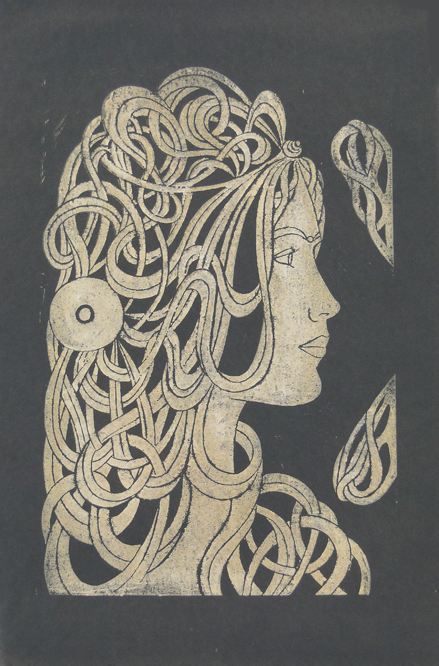 Angeline — linocut